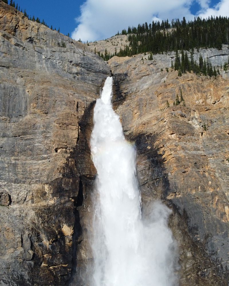 Yoho National Park waterfall beside the road on a private Rockies tour