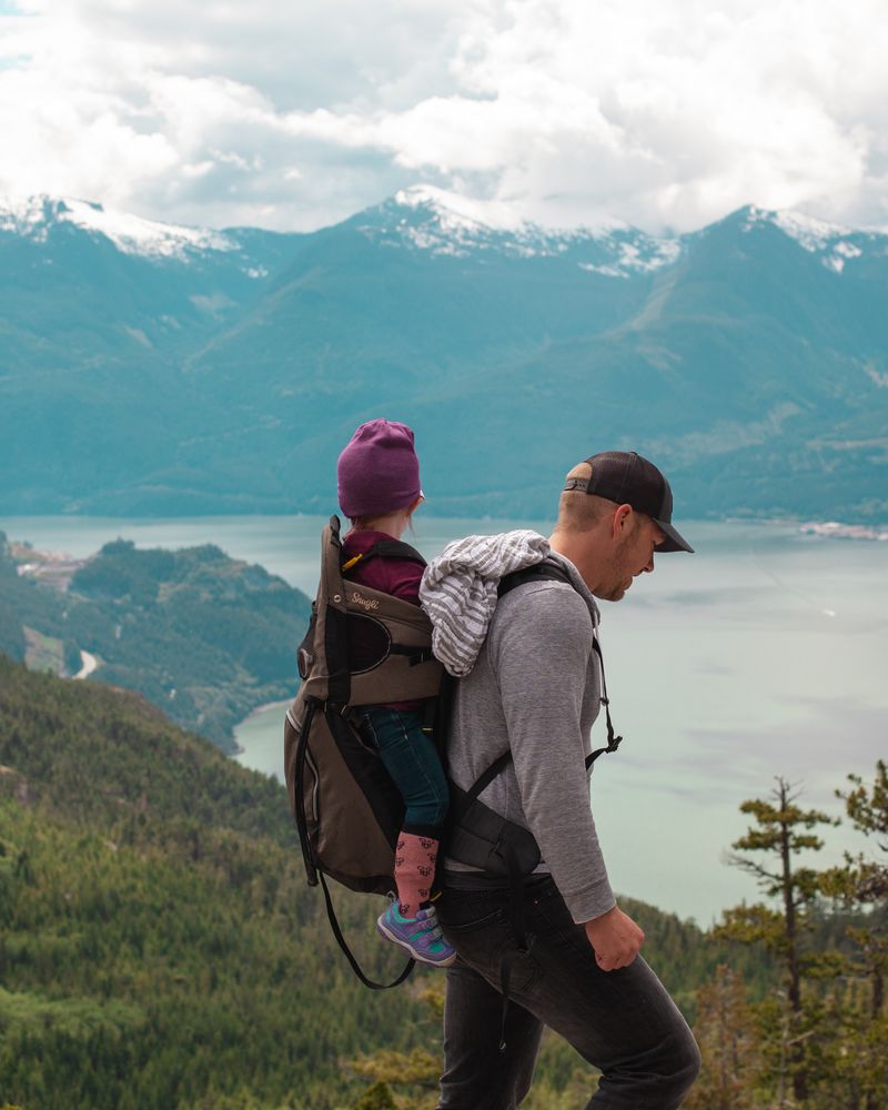 Family with young children preparing for a guided walk in the Canadian Rockies