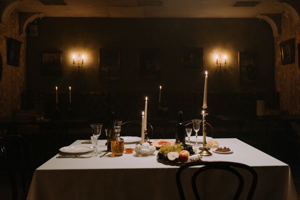 Private dinner table set for a corporate group in a heritage venue