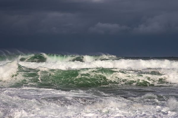 Pacific storm seen from a lodge window on the Tofino coast