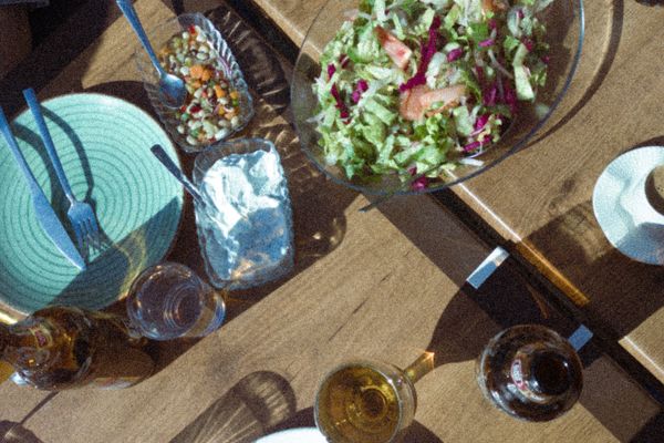Farm table lunch in Prince Edward County with regional produce