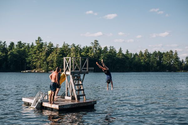 Cusheon Lake on Salt Spring Island, warm enough for swimming in summer